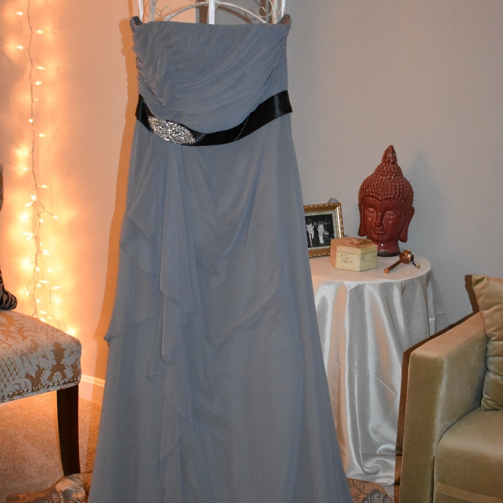 Timeless Charcoal Chiffon Gown by Andrew Adela